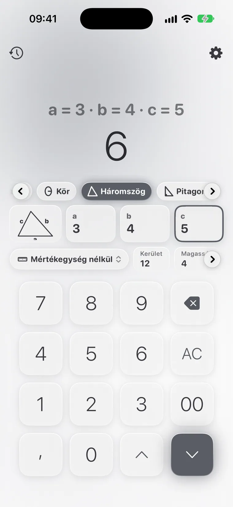 Calcie, „Geometria” mód iPhone-on