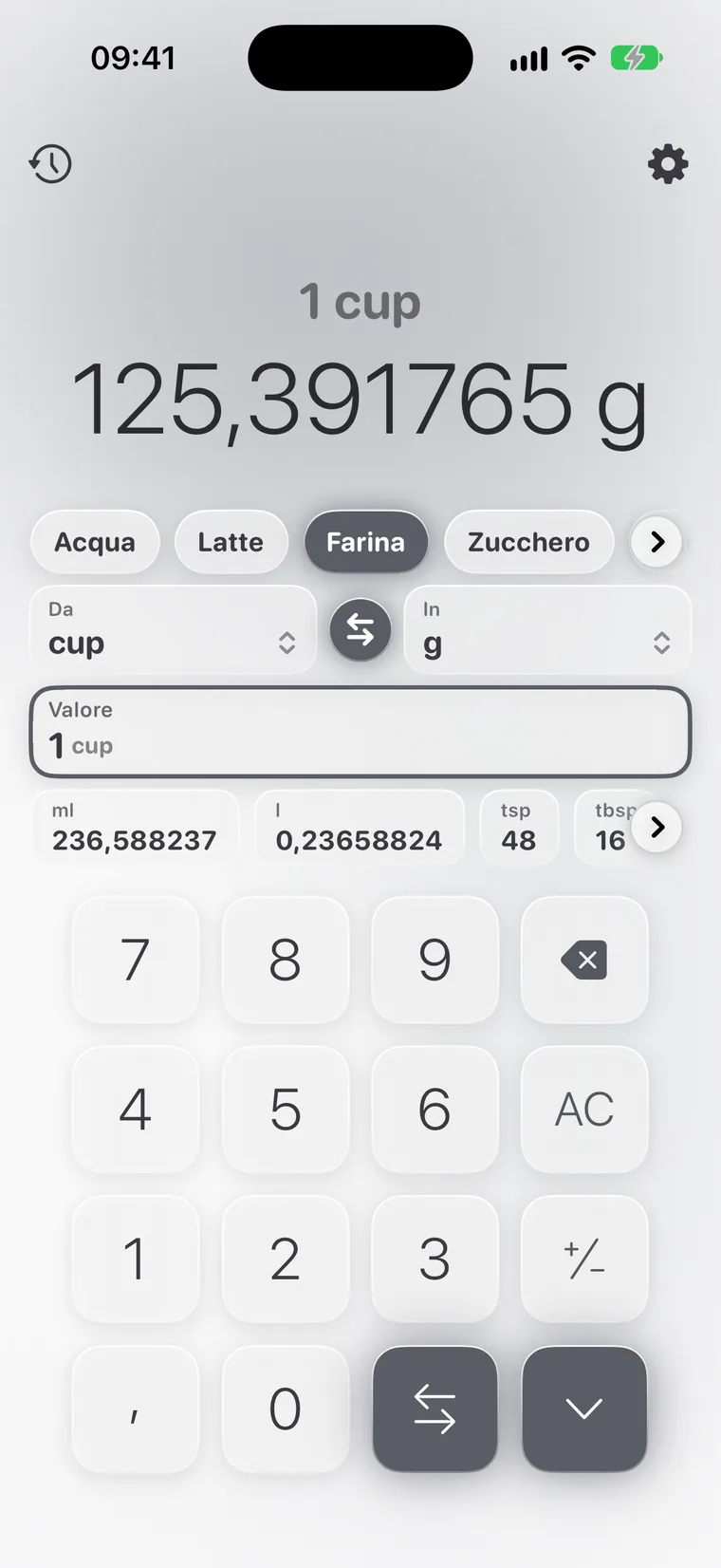 Calcie, modalità «Cucina» su iPhone