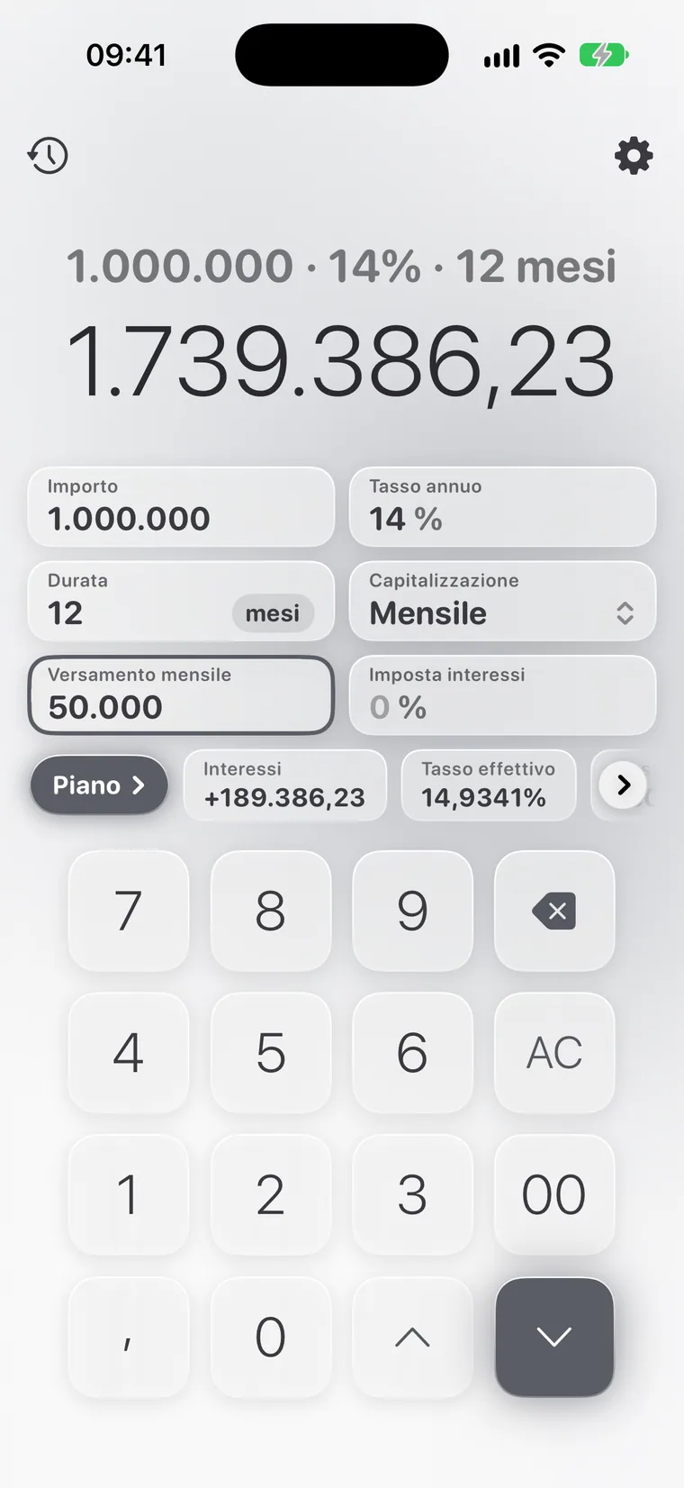 Calcie, modalità «Deposito» su iPhone