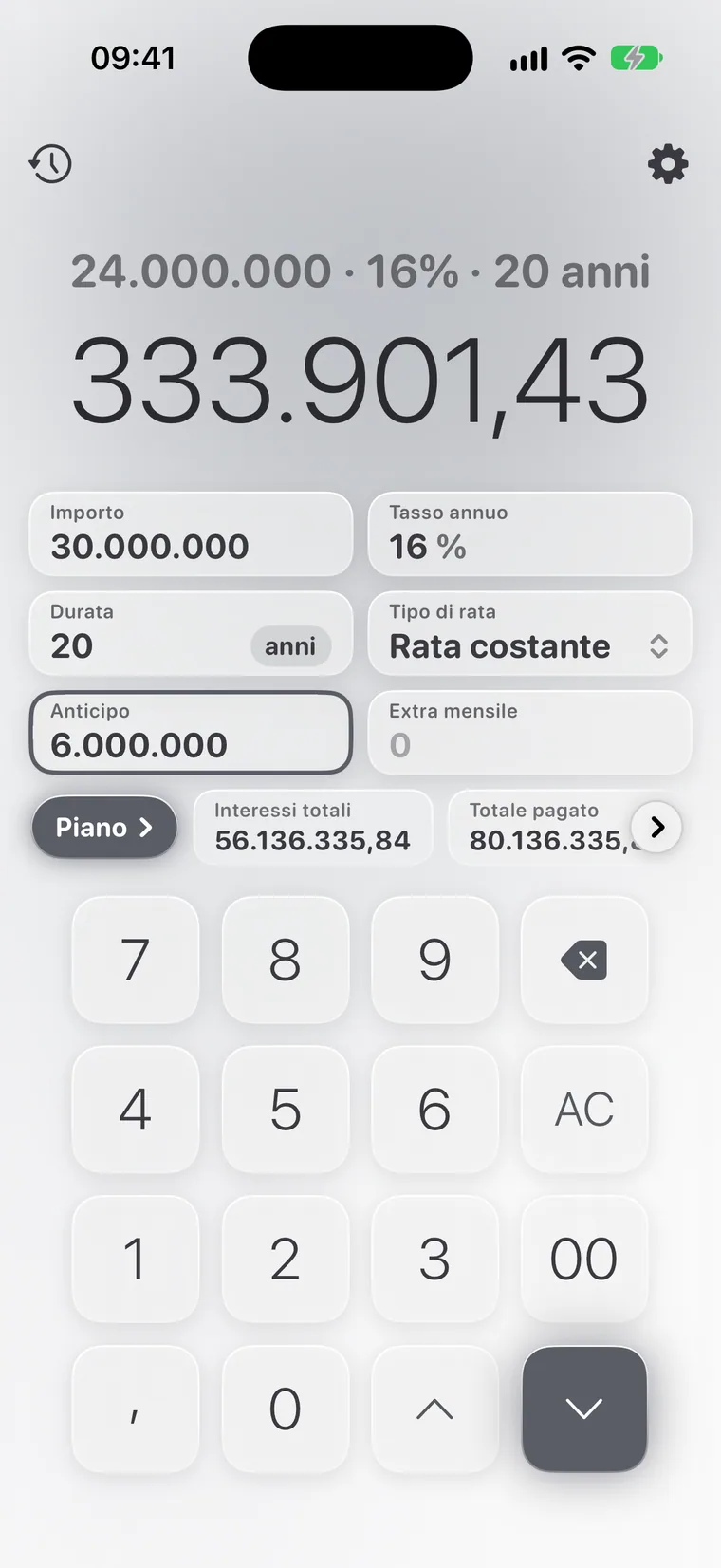 Calcie, modalità «Prestito» su iPhone