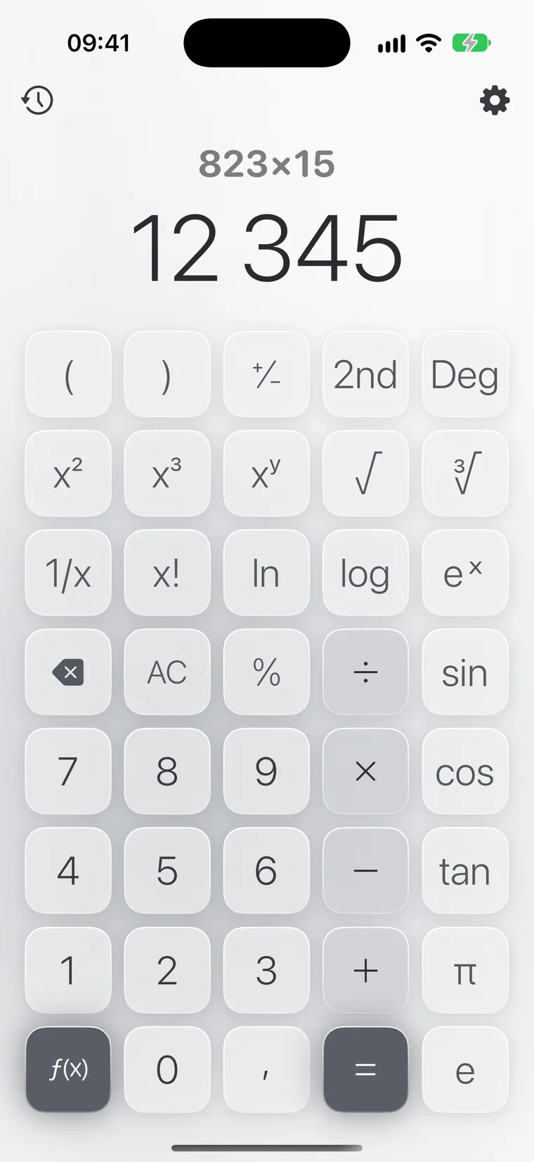 iPhone-дағы Calcie, «Ғылыми» режимі