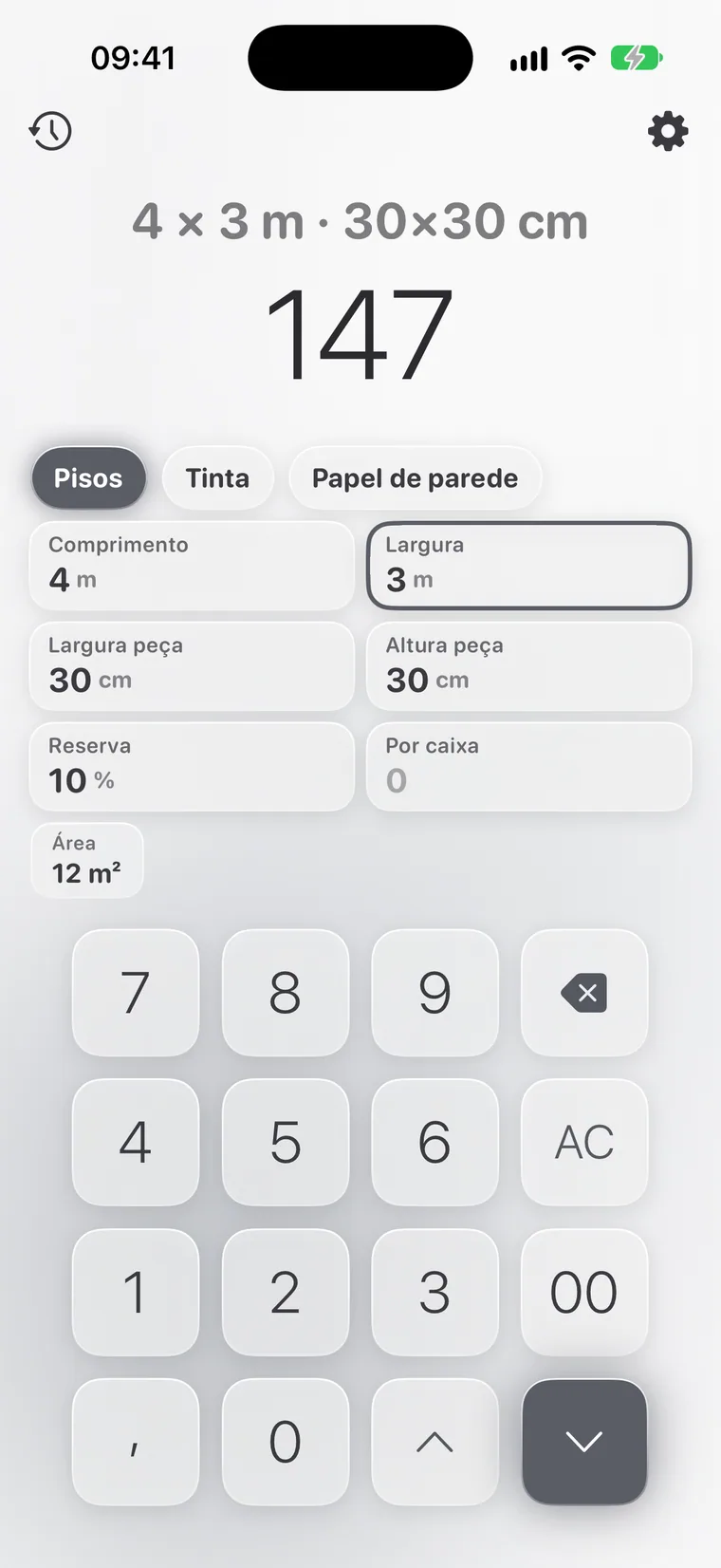 Calcie, modo “Reforma” no iPhone