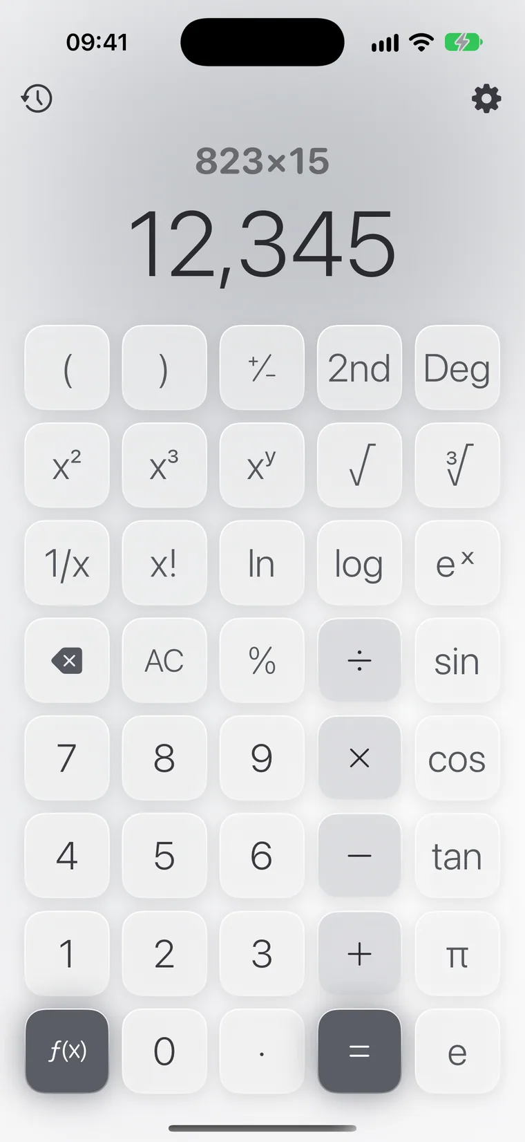 Calcie โหมด “วิทยาศาสตร์” บน iPhone