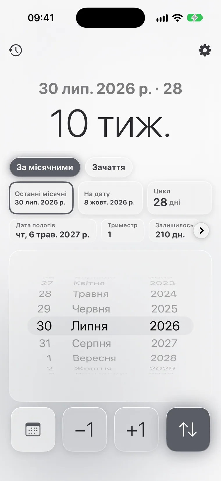 Calcie, режим «Вагітність» на iPhone