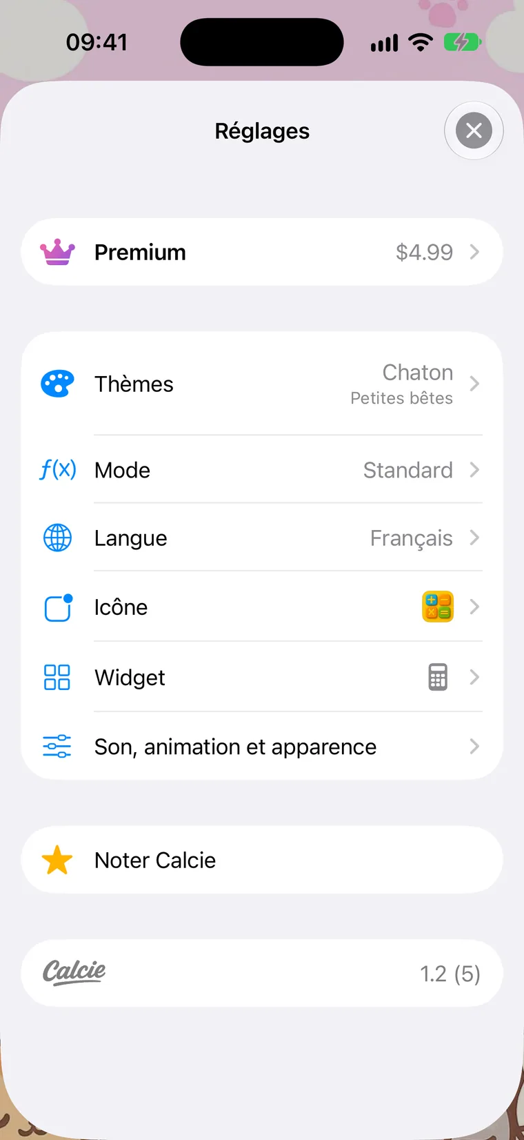 L’écran Réglages