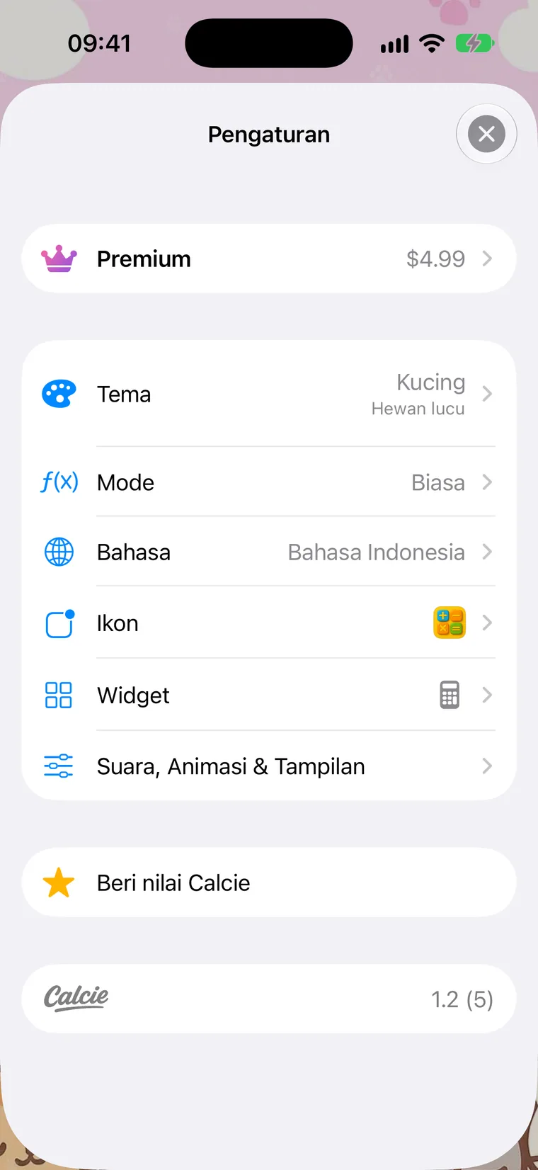 Layar Pengaturan