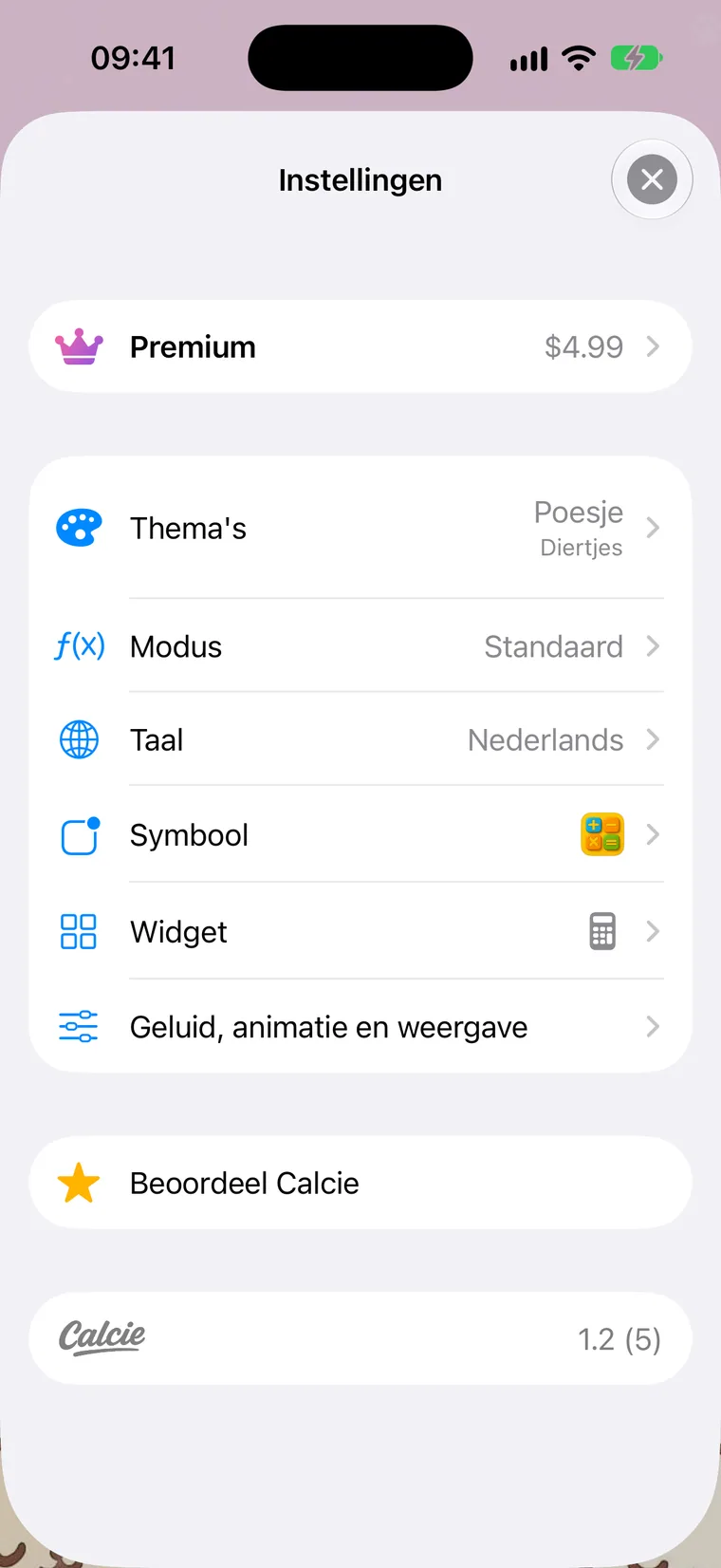 Het scherm Instellingen